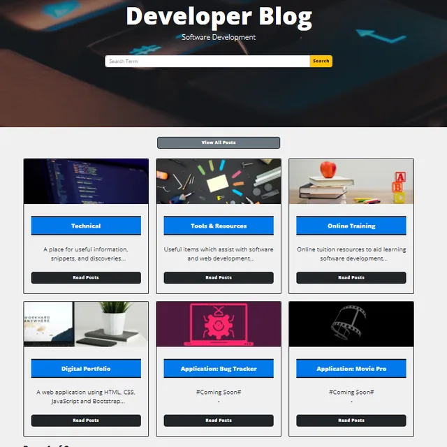 Developer Blog home page