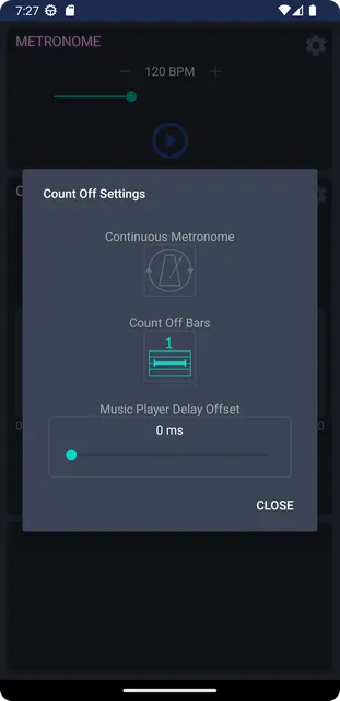PrePlay count-off settings